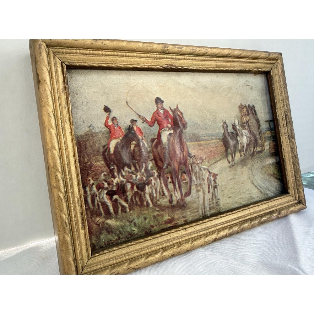 Equestrian Print, "Passing the Hunt" Wilfred Bailey, Textured Scene Old Money